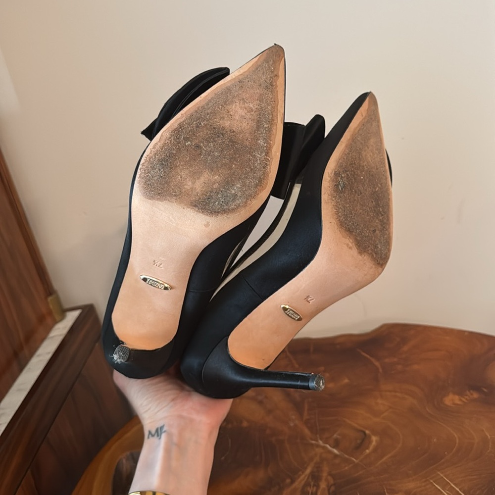 Badgley Mischka Frances Black Bow Heels - Picture 7 of 7